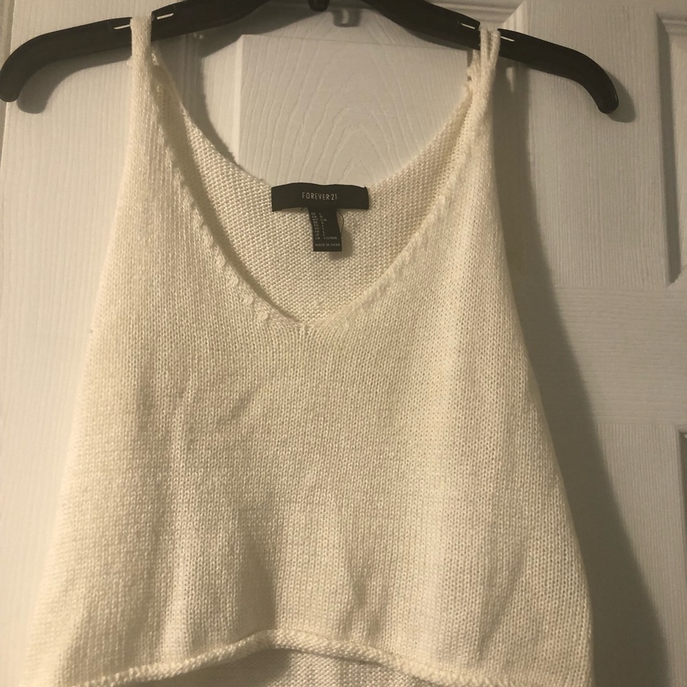 white crochet crop top